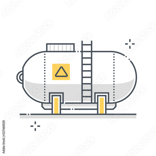 Gas tank related color line vector icon, illustration