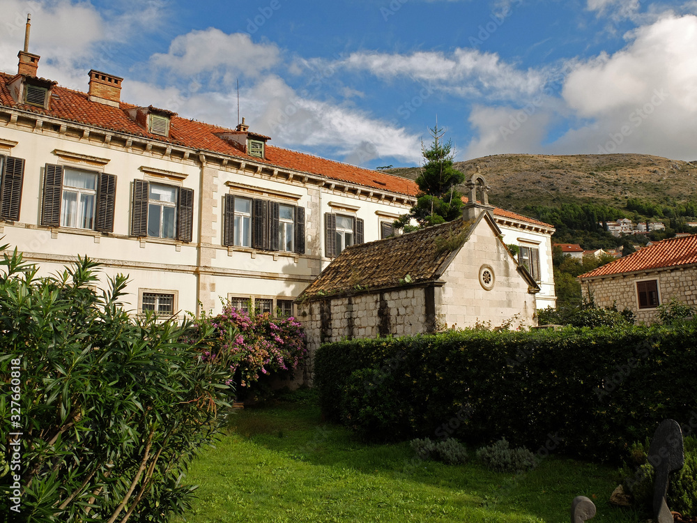 Fototapeta premium Dubrovnik, Croatia, old chapel and blue sky.