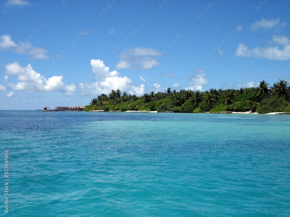 landscape ocean and blue sky, tropical paradise
