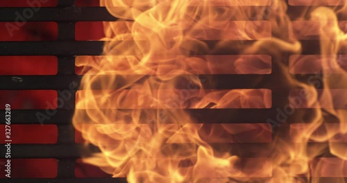 Fireball igniting on grill in super slow motion