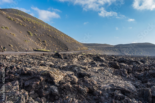 Timanfaya National Park is a Spanish national park on island Lanzarote, Canary Islands