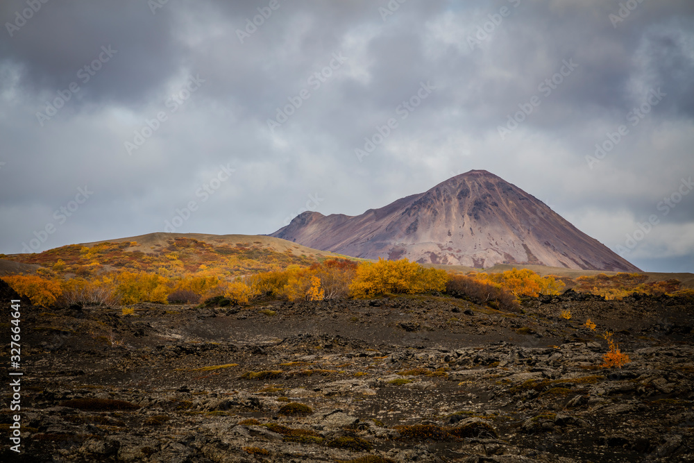 iceland, autumn, nature, myvatn, sky, landscape, mountain, volcanic, cloud, panorama, volcano, lake, outdoor, travel, eruption, water, crater, cold, north, scenic, blue, northern, tourism, fall, lava,