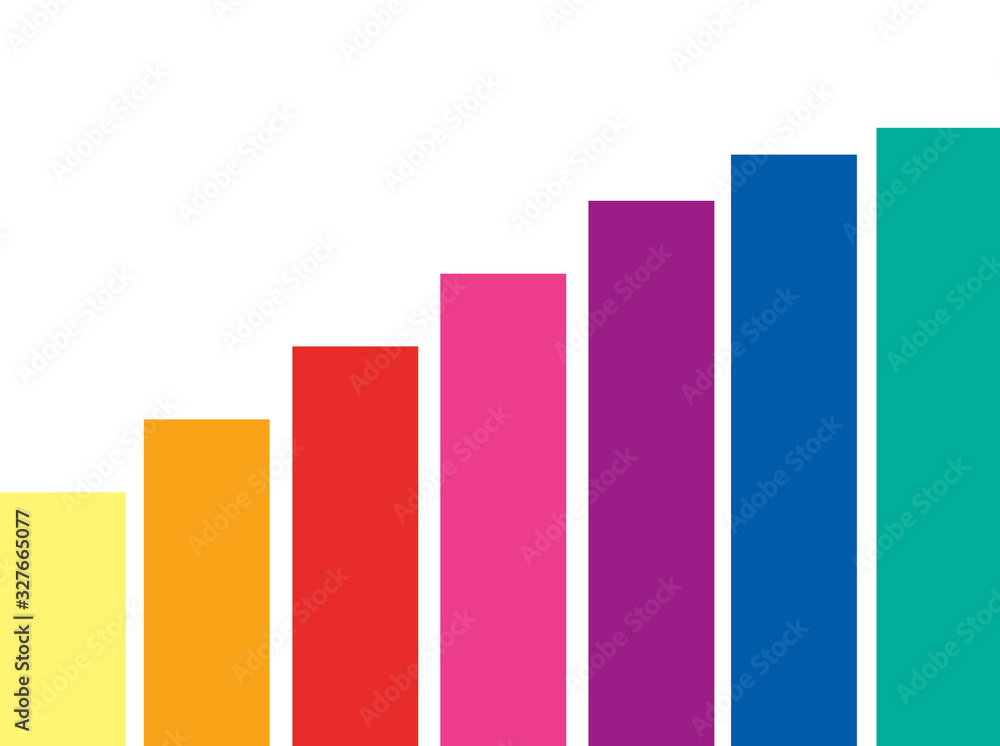 Colorful geometric diagram, chart success concept, increase and decrease vibrant shapes Colorful geometric diagram, chart success concept, increase and decrease vibrant shapes