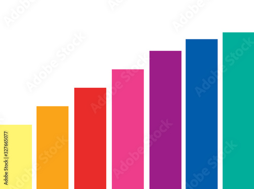 Colorful geometric diagram  chart success concept  increase and decrease vibrant shapes 