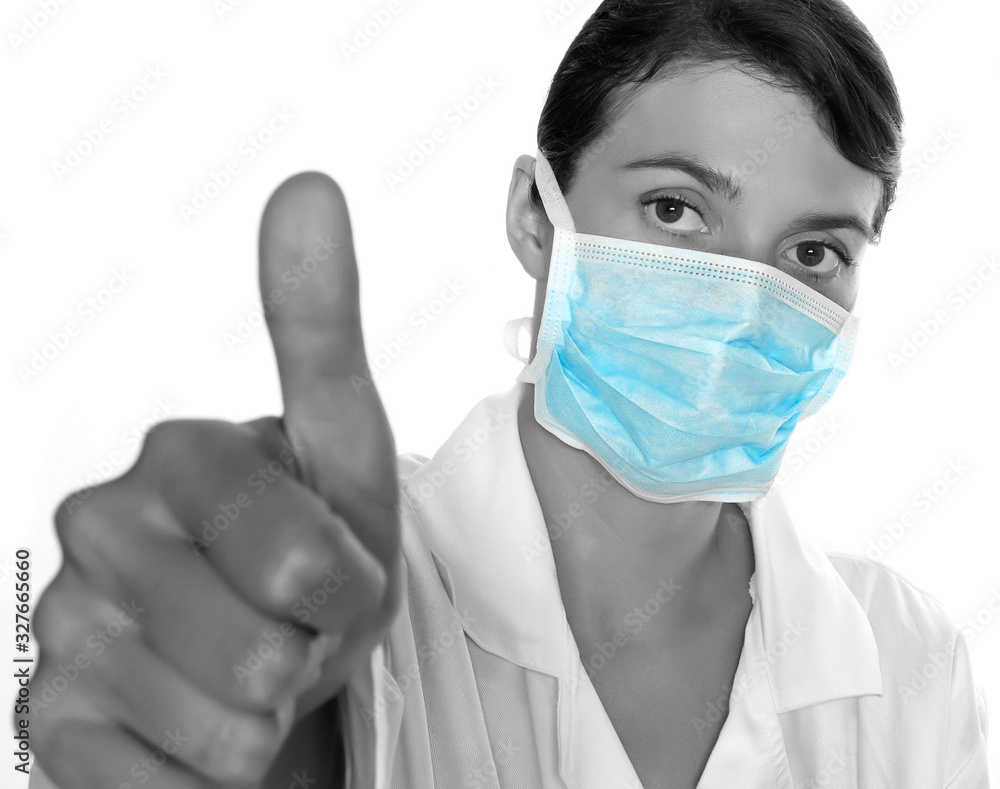 woman with face mask isolated on white background woman with face mask isolated on white background