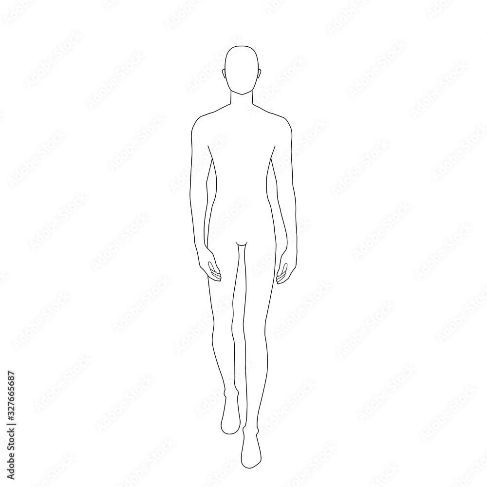 Fashion template of walking men. Fashion template of walking men.