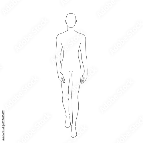 Fashion template of walking men. 