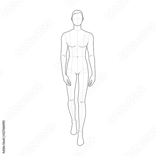 Fashion template of walking men. 