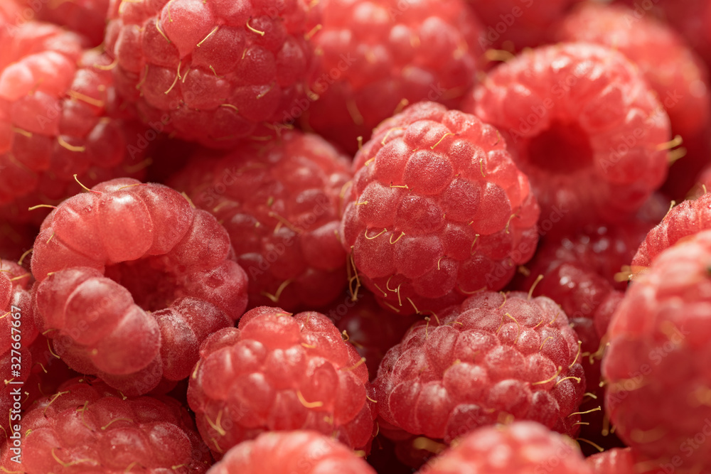 Close-up of a set of raspberries Close-up of a set of raspberries