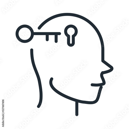 alzheimers disease neurological brain confusion line style icon