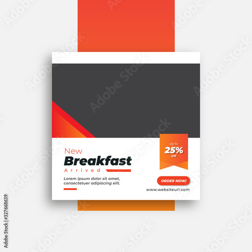 Food restaurant social media post web banner template