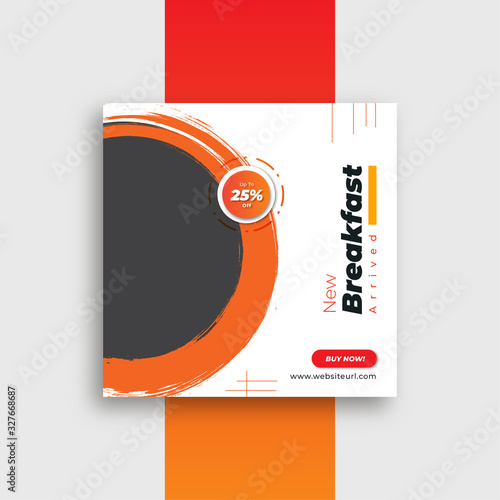 Food restaurant social media post web banner template