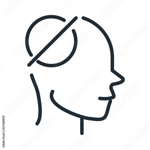 alzheimers disease neurological brain empty memorie line style icon