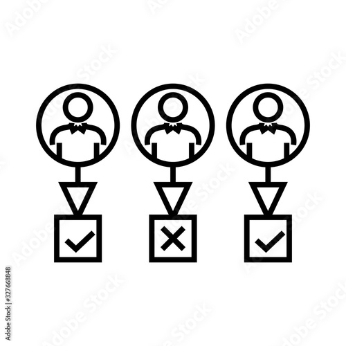 Succesful worker line icon, concept sign, outline vector illustration, linear symbol.