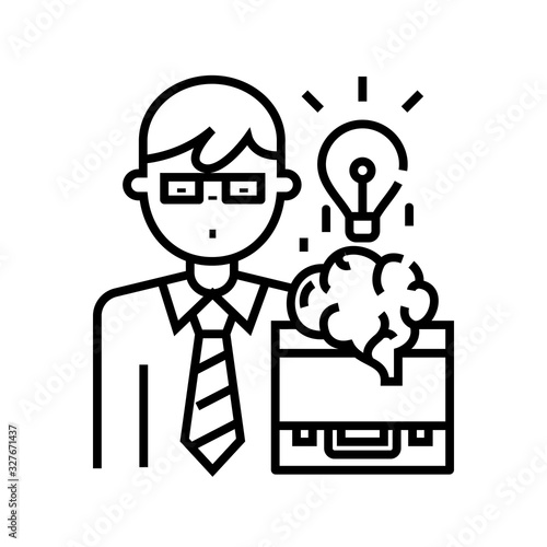 Sudden idea line icon, concept sign, outline vector illustration, linear symbol.