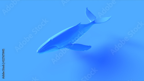 Blue Humpback Whale 3d illustration 3d render	