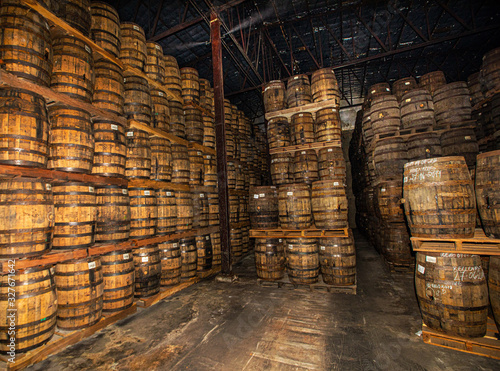 Rum barrels ready for transportation in Nicaragua