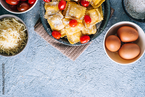 Delicious homemade stuffed ravioli with natural ingredients.