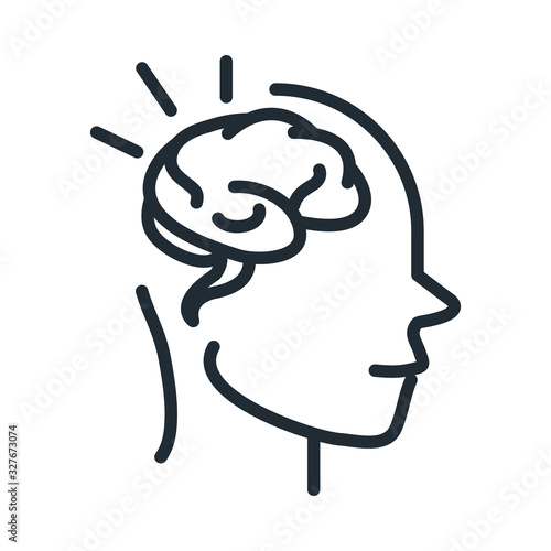 alzheimers disease neurological brain loss line style icon