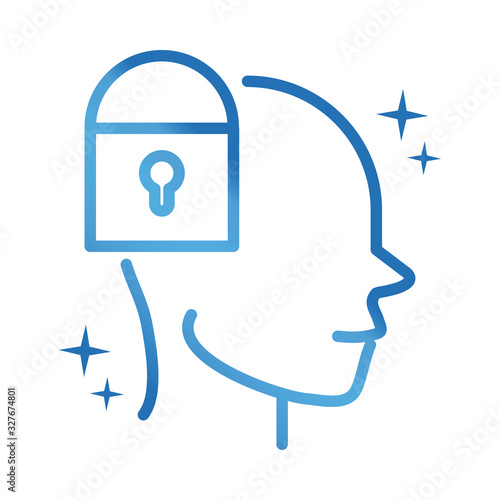 alzheimers disease neurological brain locked gradient line icon