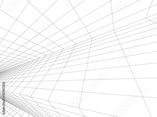 abstract modern architecture, 3d structure 