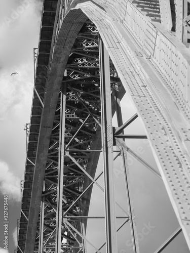 Perspective of iconic Oporto bridge