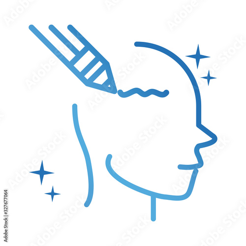 alzheimers disease neurological brain ability to write loss gradient line icon