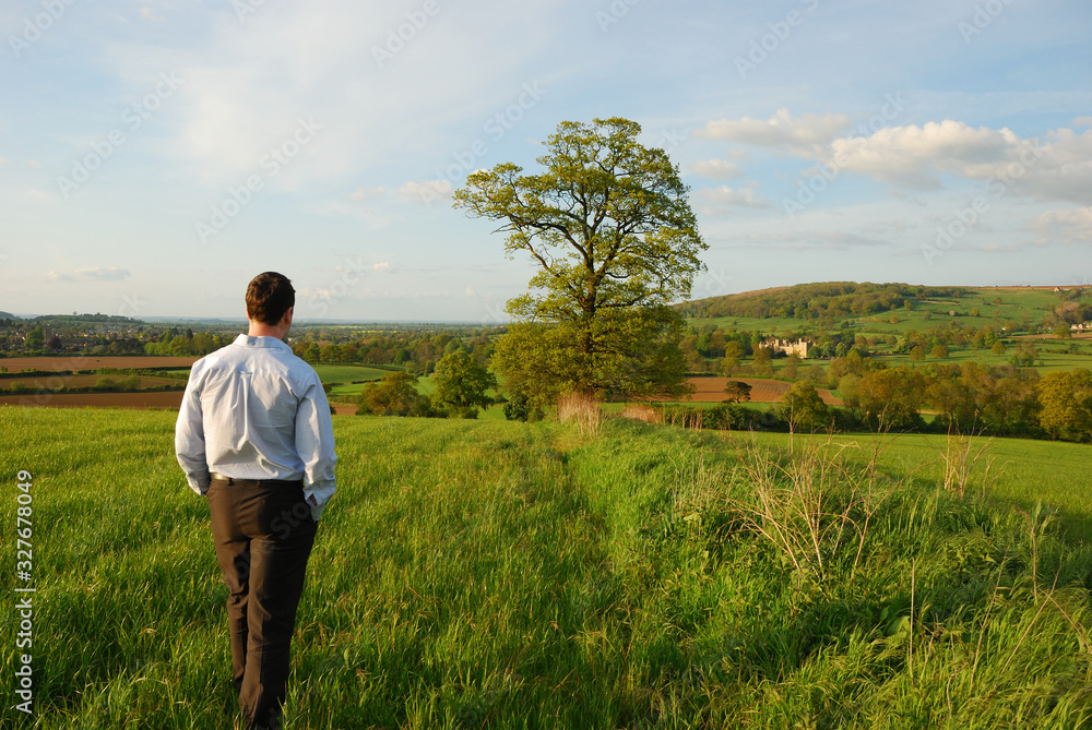 Business man in the British countryside