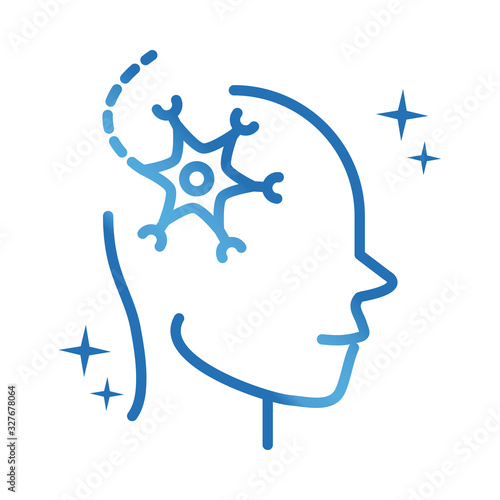alzheimers disease neurological brain cell neuron gradient line icon
