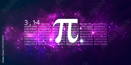 Pi day. Science Space Illustration. Iinfinitely concept