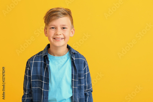 Happy little boy with healt...