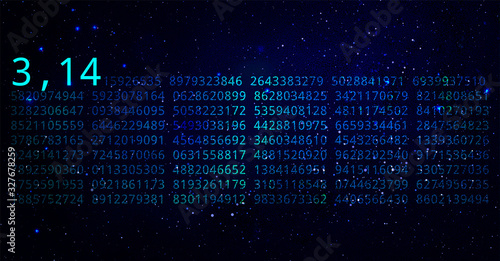 Pi day. Science Space Illustration. Iinfinitely concept