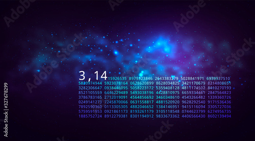 Pi day. Science Space Illustration. Iinfinitely concept