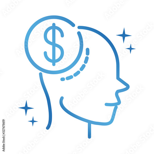 alzheimers disease neurological brain forget money gradient line icon