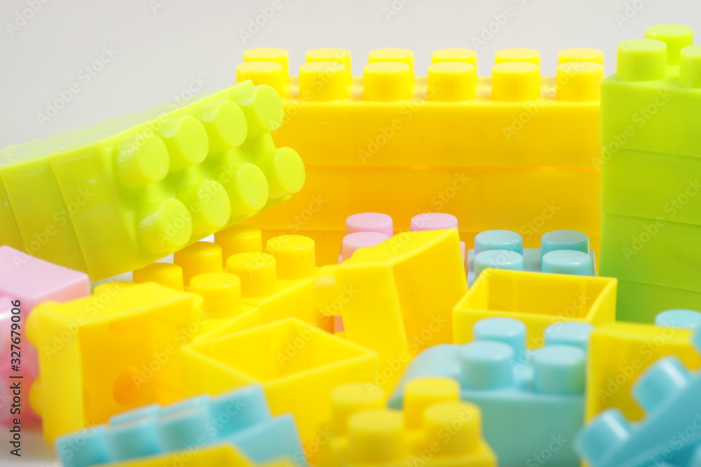 Fototapeta premium multi color plastic bricks toys for kids