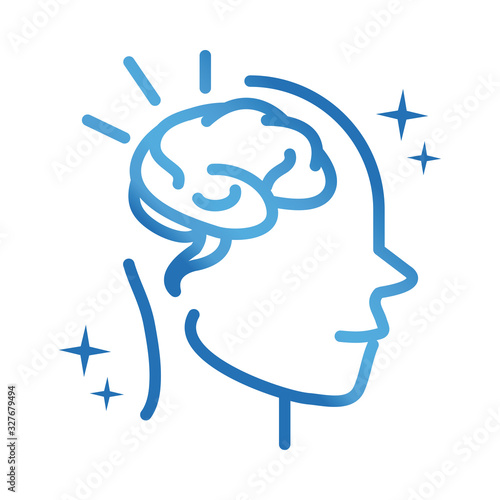 alzheimers disease neurological brain loss gradient line icon