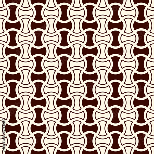 Apple core quilts texture. Bow tie motif. Seamless surface pattern design with interlocking axehead figures.