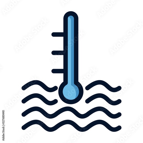 Valokuva Thermometer in water icon illustration