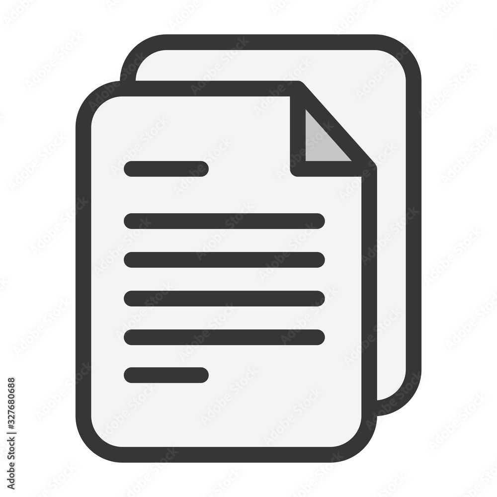 Copy documents icon in line style. Duplicate files symbol illustration ...