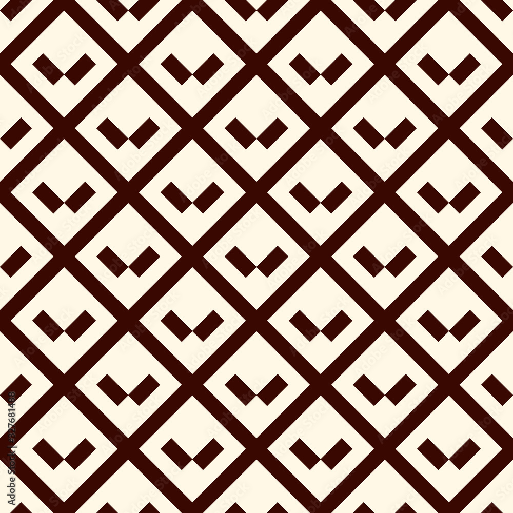 Diamond grid seamless pattern. Ethnic, tribal surface print. Geometric ornament. Repeated rhombuses background Diamond grid seamless pattern. Ethnic, tribal surface print. Geometric ornament. Repeated rhombuses background
