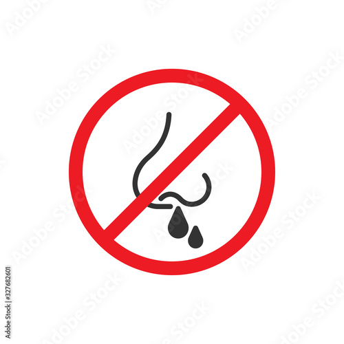 No runny nose icon in a flat design. Vector illustration