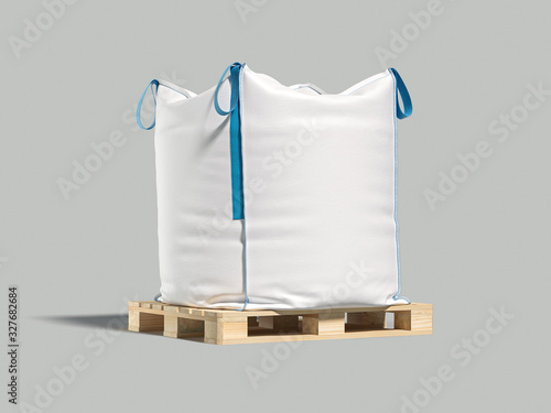 Obraz na płótnie White big bag or sack on pallet