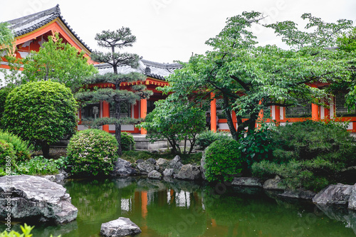 Sanjūsangen-dō Buddhist temple gardens and pond, Kyoto