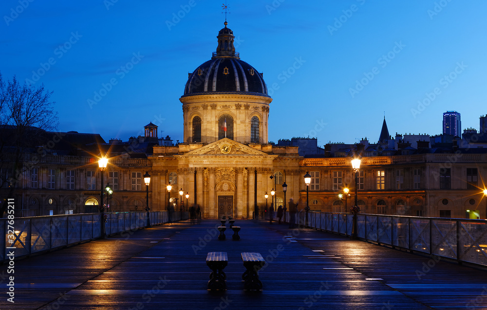 The French Academy and Arts bridge , Paris, France.