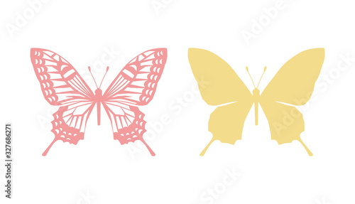 アゲハ蝶のシルエット