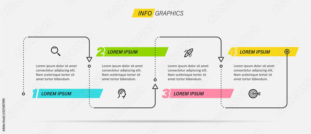 Vector infographic template - obrazy, fototapety, plakaty 