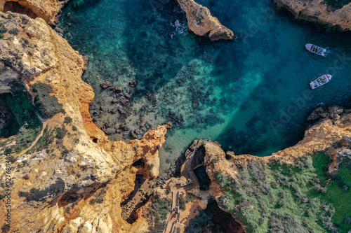 Aerial view of Ponta da Piedade in Algarve in Portugal