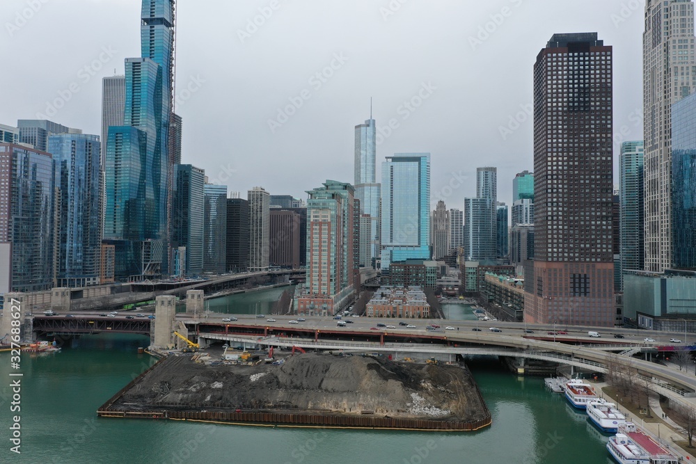 Obraz premium view of Chicago River