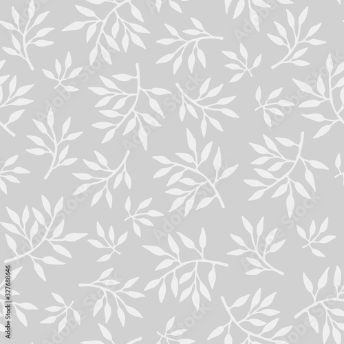 Vector seamless floral pattern with hand drawn small branches. Cute simple design for wallpaper, fabric, textile, wrapping paper © Anna