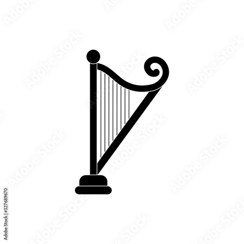harp string instrument melody sound music silhouette style icon